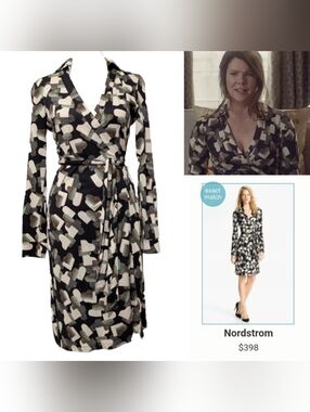 ASO Gilmore Girls DVF Jeanne Heart Print Wrap Dress *Mint* Size 2